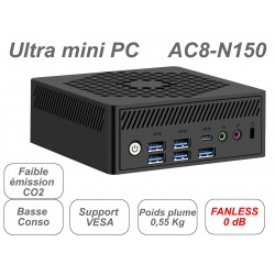 AC8-N150 pentium N150 ultra mini PC fanless 0 dB silence total
