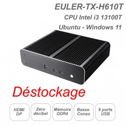 EULER-TX-H610T-13100 
CPU Intel 13ème génération
Fanless ultra silencieux