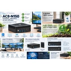 Mini PC Fanless AC8-N150 – Intel N150 – 0 dB – Basse consommation – Wi-Fi 6
